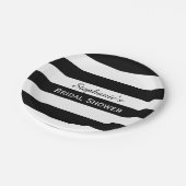 白黒ストライプのブライダルシャワー ペーパープレート (アングル)