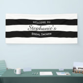 白黒ストライプのブライダルシャワー 横断幕 (トレードショー)