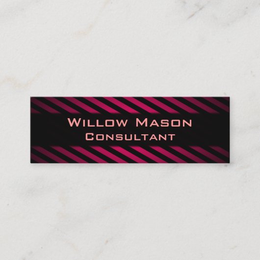 白黒ストライプのプロフェッショナル名刺 スキニー名刺 (正面)