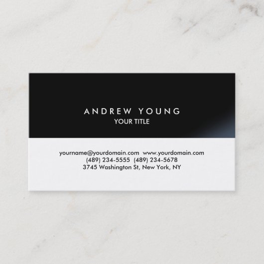 白黒ストライプのプロフェッショナル名刺 名刺 (正面)