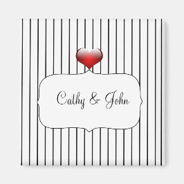 白黒ストライプのモダンな結婚式 マグネット