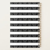 白黒ストライプのモダンデザイン プランナー手帳 (裏面)