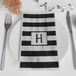 白黒ストライプのモダンモノグラムの