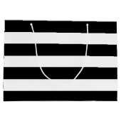 白黒ストライプのモダン結婚披露宴 ラージペーパーバッグ (裏面)