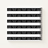 白黒ストライプのモノグモダンラム ノートブック (裏面)