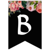 白黒ストライプのヴィンテージバラブライダルシャワー バンティングフラッグ (第2の旗)