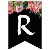 白黒ストライプのヴィンテージバラブライダルシャワー バンティングフラッグ (第3の旗)