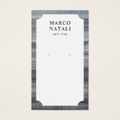 白黒ストライプの大理石イヤリング表示カード (正面)