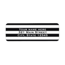 白黒ストライプの招待状住所 シール