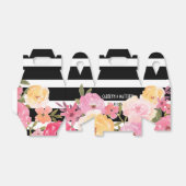 白黒ストライプの水彩フローラ結婚ズ フェイバーボックス (折り畳みなし)