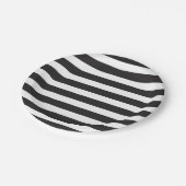 白黒ストライプの紙カスタムプレート ペーパープレート (アングル)