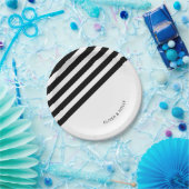 白黒ストライプの紙プレート ペーパープレート (パーティー)