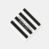 白黒ストライプの結婚の スタンダードカクテルナプキン (角)