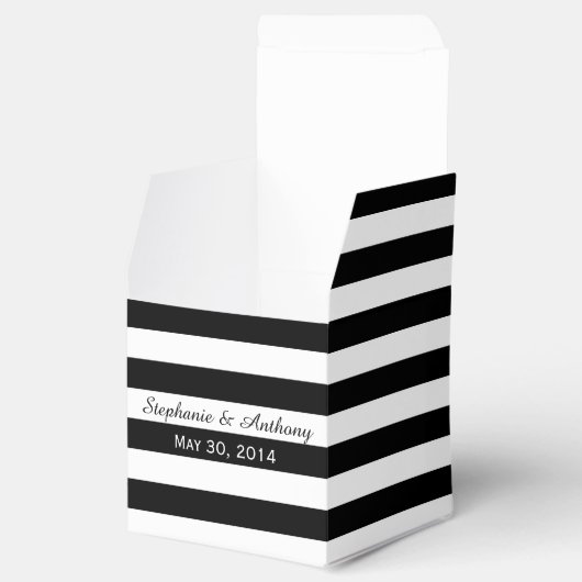白黒ストライプの結婚の フェイバーボックス (オープン)