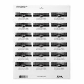 白黒ストライプの結婚スケルトンアドレス ラベル (フルシート)