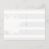 白黒ストライプの結婚救フローラの日付 案内ポストカード (裏面)