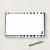 白黒ストライプの縁ど |モノグラム ポストイット (デスク)