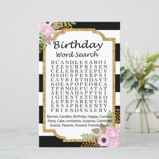 白黒ストライプの誕生日検索ゲーム (スタンド正面)