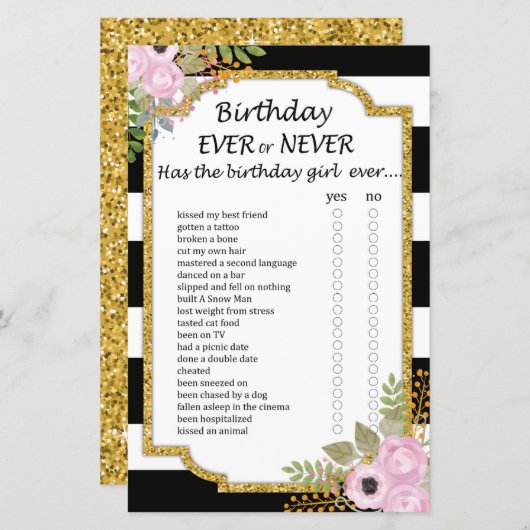 白黒ストライプの誕生日 (正面/裏面)