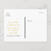 白黒ストライプの金箔ハートはがき 案内ポストカード (裏面)