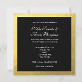 白黒ストライプの&ゴールドフォイル結婚式招待状 招待状 (裏面)