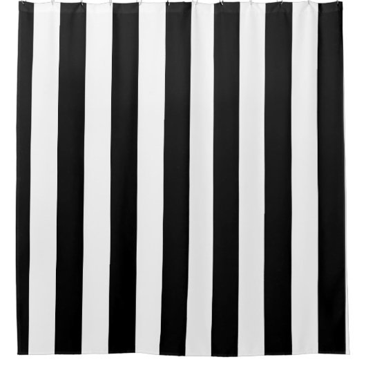 白黒ストライプの シャワーカーテン (正面)