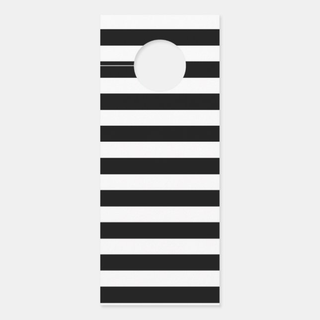 白黒ストライプの ドアノブサイン (正面)