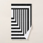 白黒ストライプの バスタオルセット (ハンドタオル)