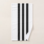 白黒ストライプの バスタオルセット (ハンドタオル)