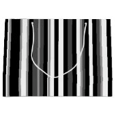 白黒ストライプの ラージペーパーバッグ (正面)