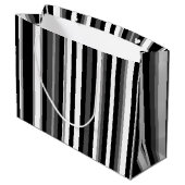 白黒ストライプの ラージペーパーバッグ (裏面アングル)