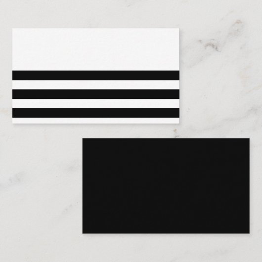 白黒ストライプの 名刺 (正面/裏面)