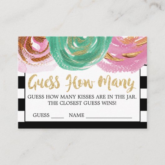 白黒ストライプはキス・カードの数を推測 エンクロージャーカード (正面)