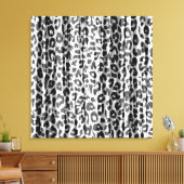 白黒ストライプアニマルプリントファーオブレオパード キャンバスプリント (インサイチュ (リビング))