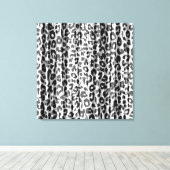 白黒ストライプアニマルプリントファーオブレオパード キャンバスプリント (インサイチュ (ウッドフロア))