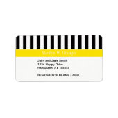 白黒ストライプイエローネームモノグラム ラベル (正面)