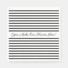 白黒ストライプイベントタイポグラフィ スタンダードランチョンナプキン