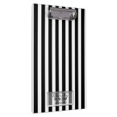 白黒ストライプエレガントズグラムパーソナライズされた クリップボード (右)