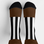 白黒ストライプオンブラウン ソックス (上部)