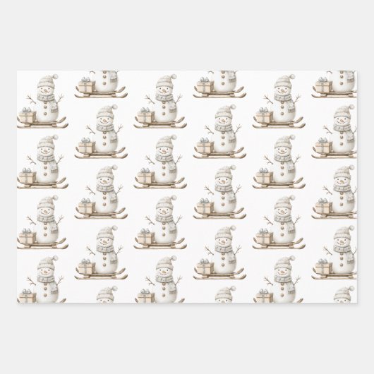 白黒ストライプオーナメントボウクリスマス ラッピングペーパーシート (正面3)