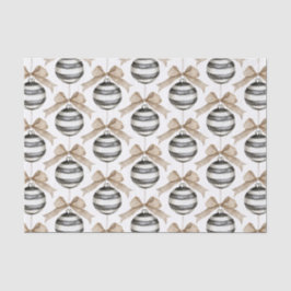 白黒ストライプオーナメントボウクリスマス 薄葉紙