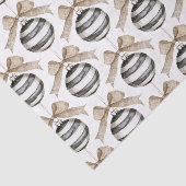 白黒ストライプオーナメントボウクリスマス 薄葉紙 (詳細)