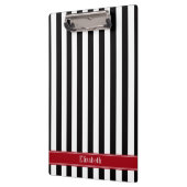 白黒ストライプクランベリーネームモノグラム クリップボード (左)