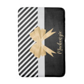 白黒ストライプゴルデムボウ バスマット (正面縦)