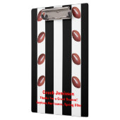 白黒ストライプサッカー感謝していコーチ名 クリップボード (左)