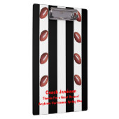 白黒ストライプサッカー感謝していコーチ名 クリップボード (右)