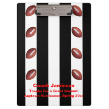 白黒ストライプサッカー感謝していコーチ名