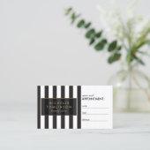 白黒ストライプサロンIIIアポイントメントカード 予約カード (スタンド正面)