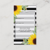 白黒ストライプサンフラワーシックRefer a Friend 紹介カード (裏面)