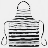 白黒ストライプシンプル エプロン (正面)
